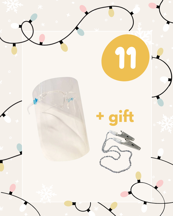 X-MAS OFFER: Protective Face Shield with Spectacle Frame + FREE Bib Clip