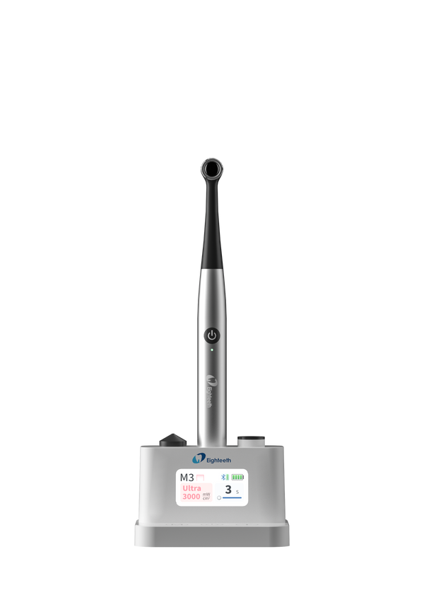 Dental tool with digital display on a white background