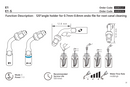 Technical diagram of a 120-degree angle holder for root canal cleaning with measurements and specifications.