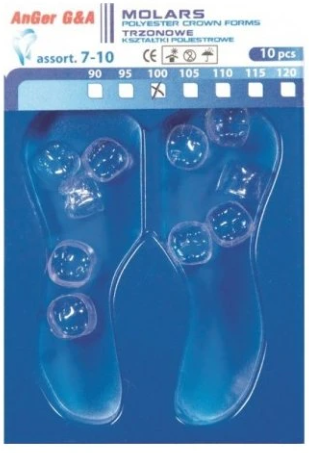 AnGer Polyester Crown Forms Molars 10 pcs.