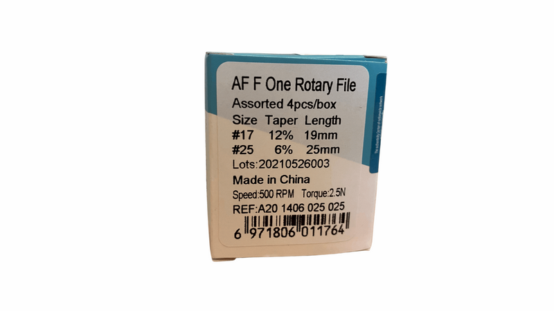 AF F ONE ROTARY FILE SINGLE SYSTEM Assorted, 4pcs/box, Wing Box - Dentsupply SIA