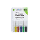 Pack of EndoArt finger spreader needles with colored tips on a white background