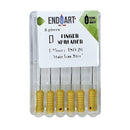 Pack of finger spreaders with yellow handles in a clear plastic case on a white background.