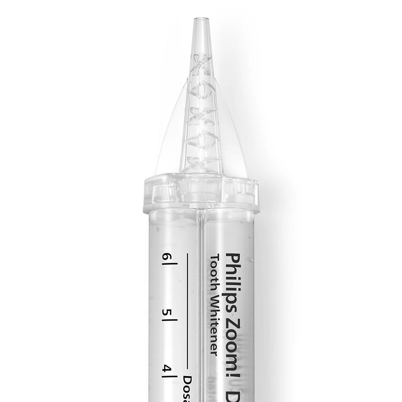Philips Zoom tooth whitener syringe on a white background