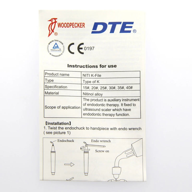 Lot de 6 limes NiTi K