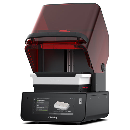 sprintray pro 2 3D printer with the open cover, toucscreen and build platform