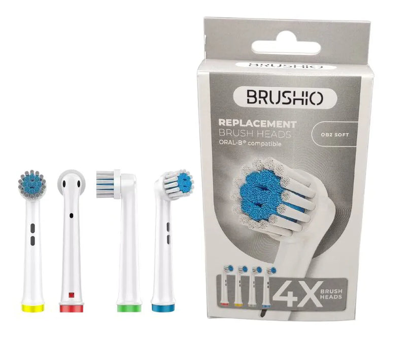 Soft clean replacement heads, compatible with Braun, Oral-B rotary toothbrushes