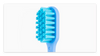Blue brush with bristles on a white background