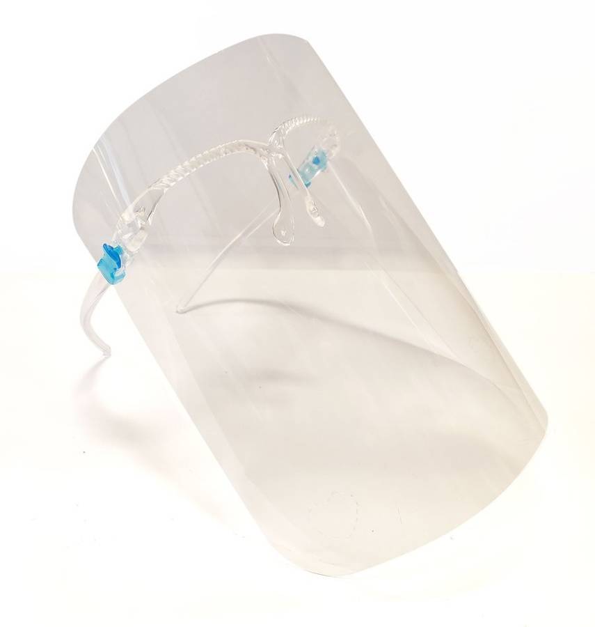 Protective face shield with a spectacle frame | DentSupplier