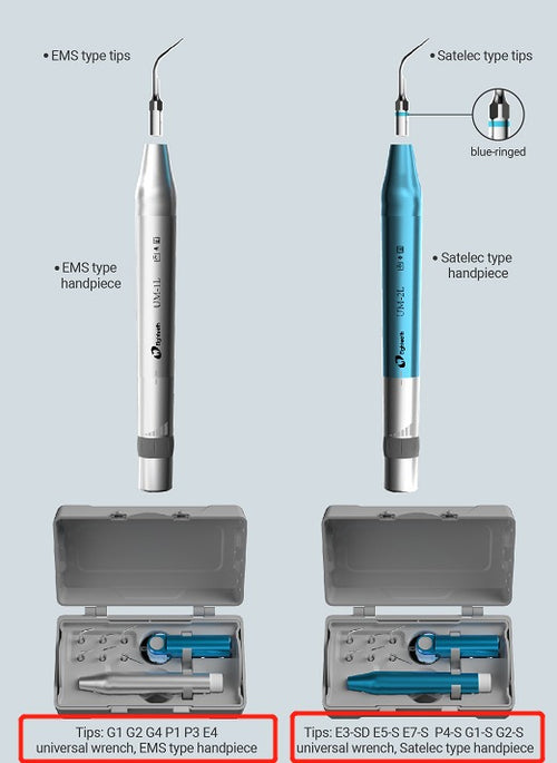 10 Piezas De Puntas De Escalador De Mezcla Dental (P1 G1 G2 G3 G4) Se Ajustan A La Pieza De Mano Del Escalador Ultrasónico EMS Woodpecker